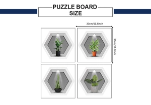 Detailed dimensions of 3D hexagonal plant wall stickers for home decoration