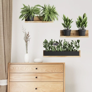 Removable PVC Green Potted Plant Wall Stickers Nordic Style Cactus Fern Decals For Living Room Bedroom Office Wall Decor