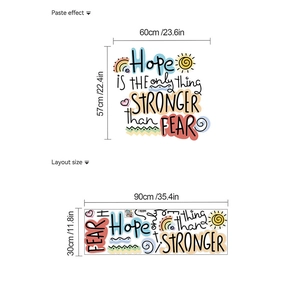 Inspirational wall sticker with Hope quote and rainbow graphics for room decor