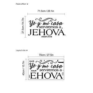 Spanish Bible verse Josué 24:15 wall decal sticker for living room decor with dimensions