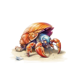 Cartoon hermit crab waterproof wall sticker for bathroom and bathtub decoration