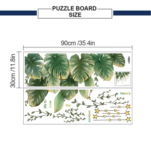 Detailansicht der tropischen Palmenblatt-Wandaufkleber mit 90x30 cm Layout-Maßen