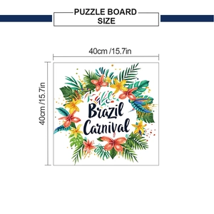 Detail showing Brazil Carnival floral wall sticker dimensions of 40cm x 40cm