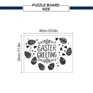 Detailed size chart for Easter wall sticker measuring 40x30cm with egg design