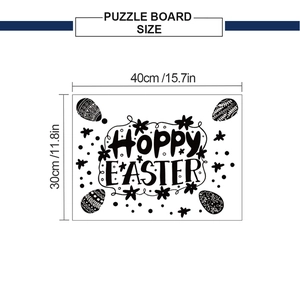 Detailed dimension guide for Hoppy Easter puzzle board measuring 40cm by 30cm in size