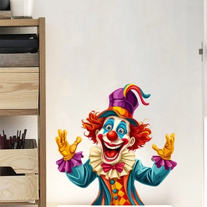 Removable Cartoon Circus Clown Wall Sticker Colorful PVC DIY Wall Decal For Kids Room Living Room Party Decoration