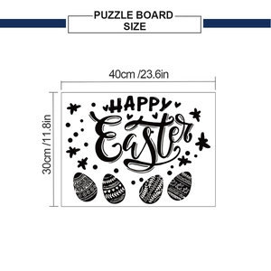 Detailed size chart for the Happy Easter puzzle board showing 40cm by 30cm dimensions