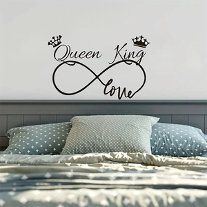 Infinity Queen and King heart wall sticker in black for bedroom or living room decor