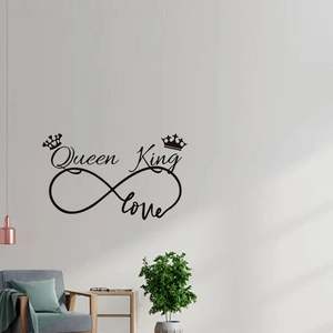 Queen and King infinity love wall decal stickers for bedroom or living room decor