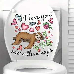 Sticker paresseux de dessin animé avec citation I love you more than naps pour bain