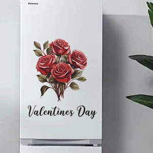 Adesivi murali rose rosse per frigorifero con design decorativo Valentines Day