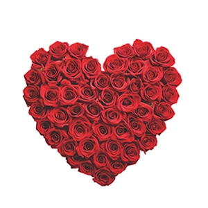 Adesivo murale autoadesivo a forma di cuore con rose rosse per decorazione domestica
