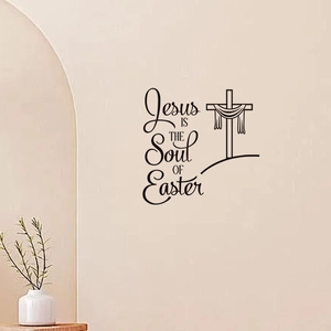 Minimalist Jesus Is The Soul Of Easter wall sticker with cross for home decor