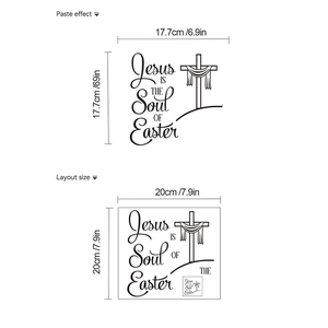 Religious Jesus is the Soul of Easter wall sticker with cross and black lettering
