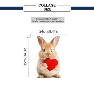 Size specifications for Easter bunny sticker with dimensions of 24cm width and 38cm height