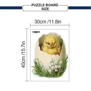 Gedetailleerde maattabel voor de 30x40cm kuiken muursticker met nauwkeurige afmetingen