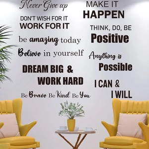 Never Give Up Inspirational Quotes Wall Sticker Removable PVC Lettering Decal For Bedroom Office Living Room Home Decor