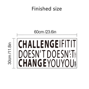 Detail showing the 60x30cm finished size layout of the inspirational wall decal