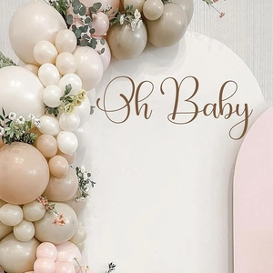 Oh Baby party wall stickers with arch balloon kit in nude and cream Morandi colors