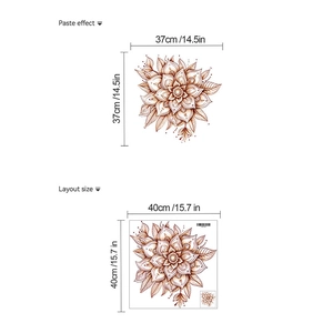 Mandala flower wall sticker for bedroom 40x40cm layout size and 37x37cm paste effect