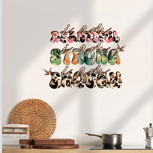 Inspirational quotes wall decals with leopard and floral prints for home decoration