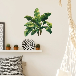 Tropical monstera leaf wall decals for living room and bedroom home wall decoration