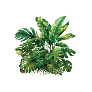 Tropical monstera and palm leaf wall stickers with self-adhesive PVC for home decor