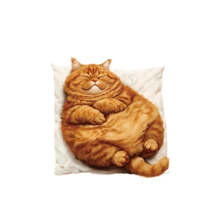 Adhesive PVC wall sticker featuring a cute fat orange cat illustration on white background