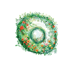 Floral green leaf wreath wall sticker for living room bedroom self-adhesive PVC art decal