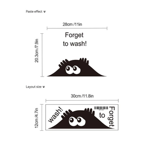 Cartoon monster wall sticker with Forget to wash text for bathroom toilet decoration