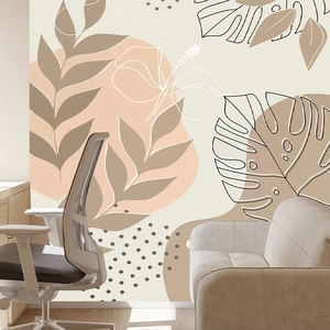 Modern Bohemian Botanical Sun Leaf Wall Sticker PVC Removable Mural Decal For Living Room Bedroom Decor Boho Style Art
