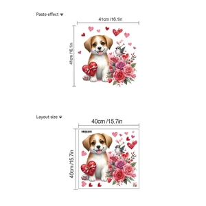 Détails de la mise en page du sticker chiot et dimensions de l'effet de collage final