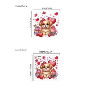 Dimensions et mise en page du sticker mural chiot dessin animé pour décoration