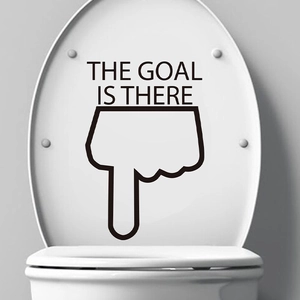 Funny Cartoon Figure Humorous English Phrase Toilet Sticker Waterproof PVC Removable Bathroom Decorative Wall Sticker For Home