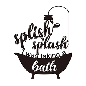 Splish Splash bathtub and shower wall sticker for bathroom decor, removable PVC decal