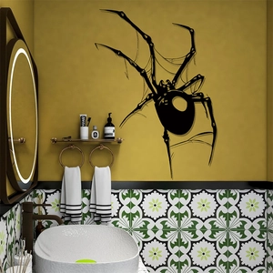 Halloween Spider Wall Sticker Large Black Removable PVC Self Adhesive Decal For Living Room Bedroom Bathroom Decor