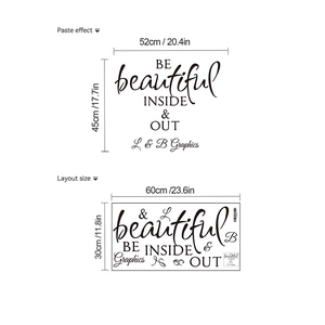 Detail of layout and paste effect sizes for inspirational wall stickers at 52x45cm