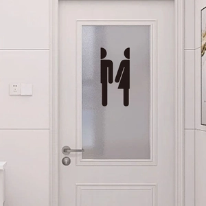 Minimalist black PVC self-adhesive wall stickers for bathroom and restroom doors decoration
