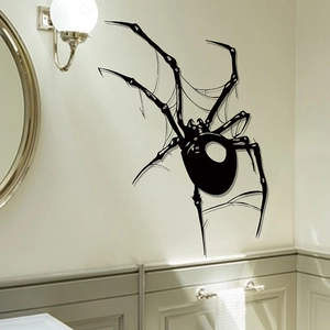Halloween large black spider wall decals for living room and bathroom wall decoration