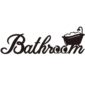 Self-adhesive black Bathroom wall sticker with bathtub icon for home decor