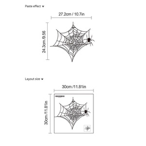 Sticker mural Halloween toile d'araignée et araignée noire en PVC pour toilettes