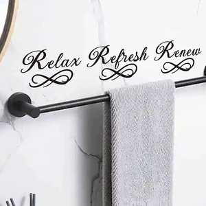 Detail von Relax Refresh Renew Wandtattoo Set mit Unendlichkeitssymbolen auf Marmor