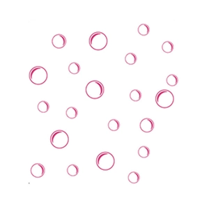 Pink bubble wall stickers for living room decor with 3D effect on white background