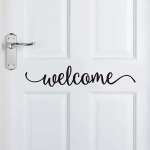 Welcome Lettering Wall Sticker Black Removable PVC Art Decal For Living Room Entryway Bedroom Home Decor Mural