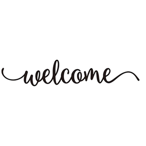 Elegant black cursive Welcome wall decal for living room entrance home decor sticker