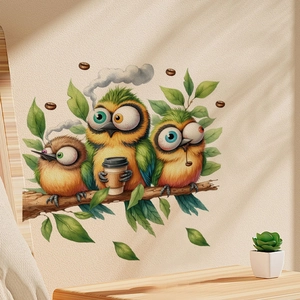 Colorful cartoon birds wall stickers for kids room living room wall decor