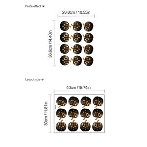 Paste effect and layout size specifications for Halloween black cat pumpkin wall stickers