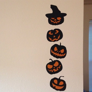 Cartoon Halloween Pumpkin Wall Sticker Removable PVC Self Adhesive Jack-O-Lantern Decal For Living Room Bedroom Holiday Decoration