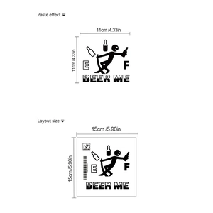 Funny beer gauge fuel tank car sticker made of waterproof black vinyl material