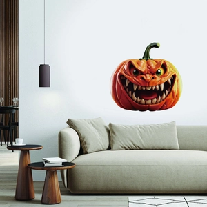 Halloween Scary Pumpkin Monster Wall Sticker 3D Visual Effect Removable PVC Decal For Living Room Bedroom Party Home Decor